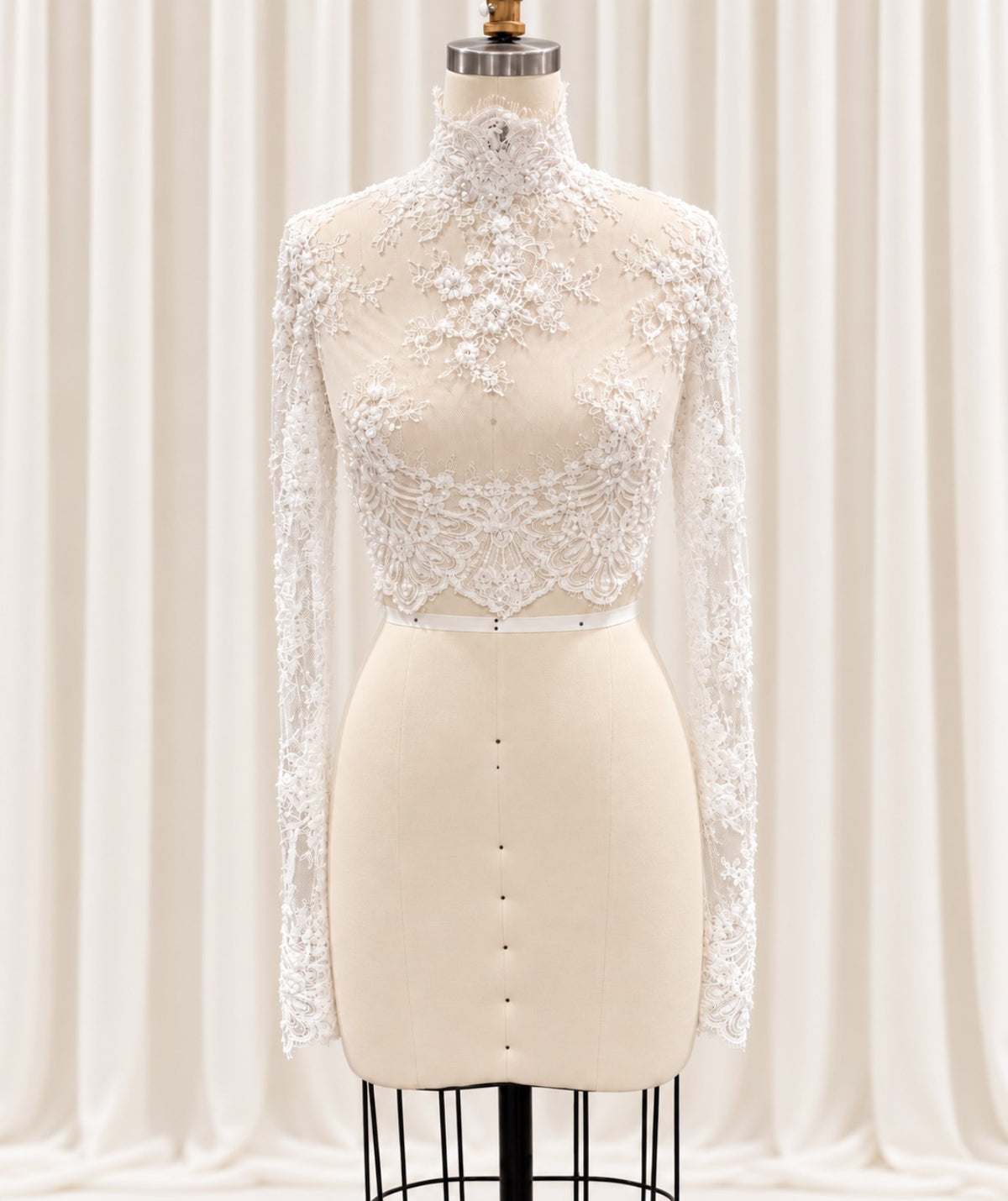 Ginevra embroidered lace bridal top front