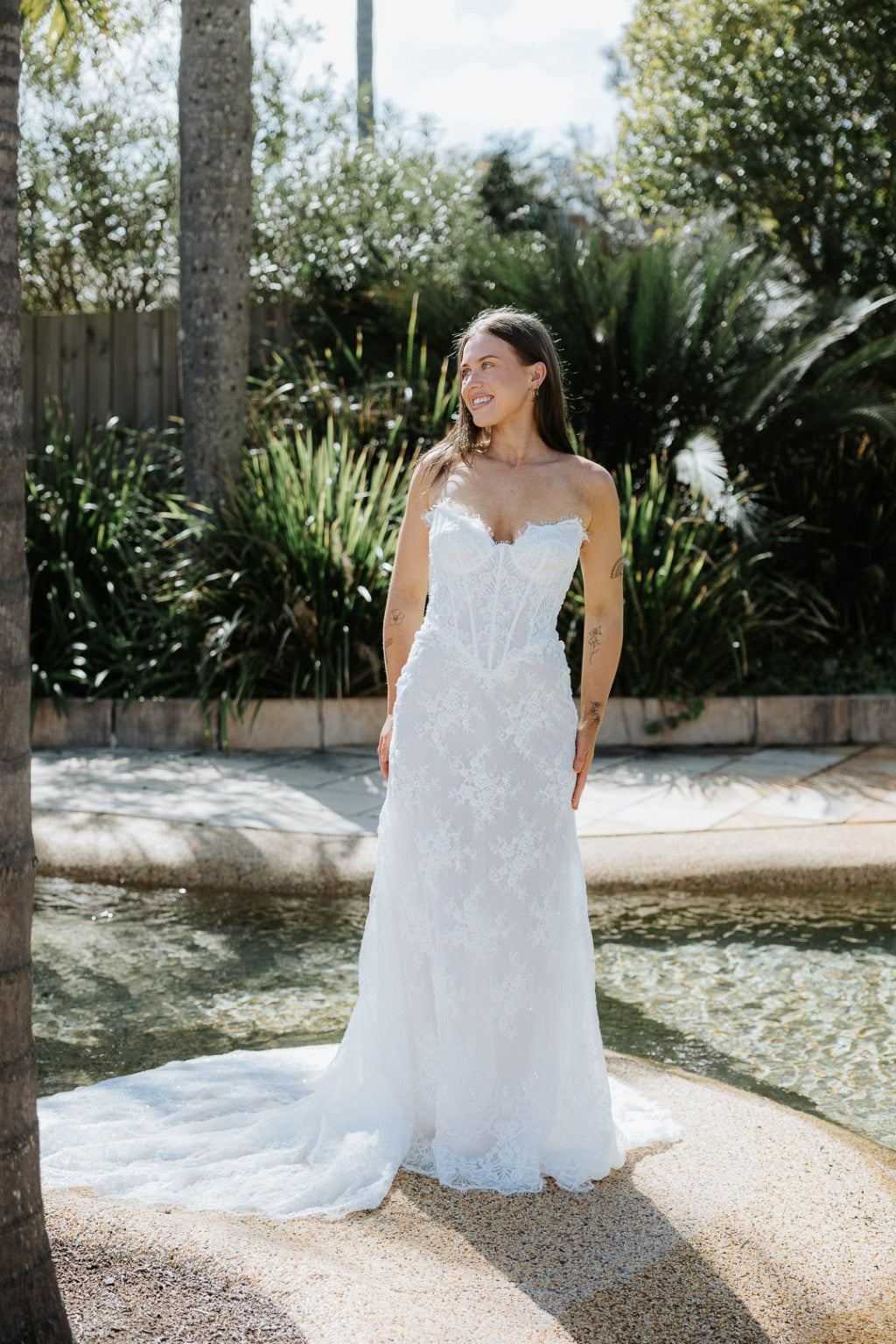 Vittoria fitted French lace gown wedding editorial